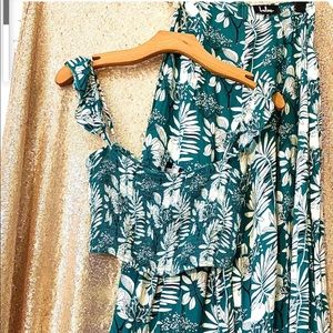 Lulus Sol Mates Tropical Wide-Leg Two-Piece Set